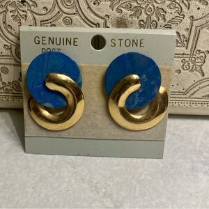 Vintage Genuine Stone Earrings NOS